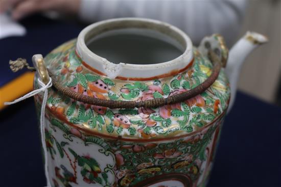 A Chinese famille rose teapot and cover